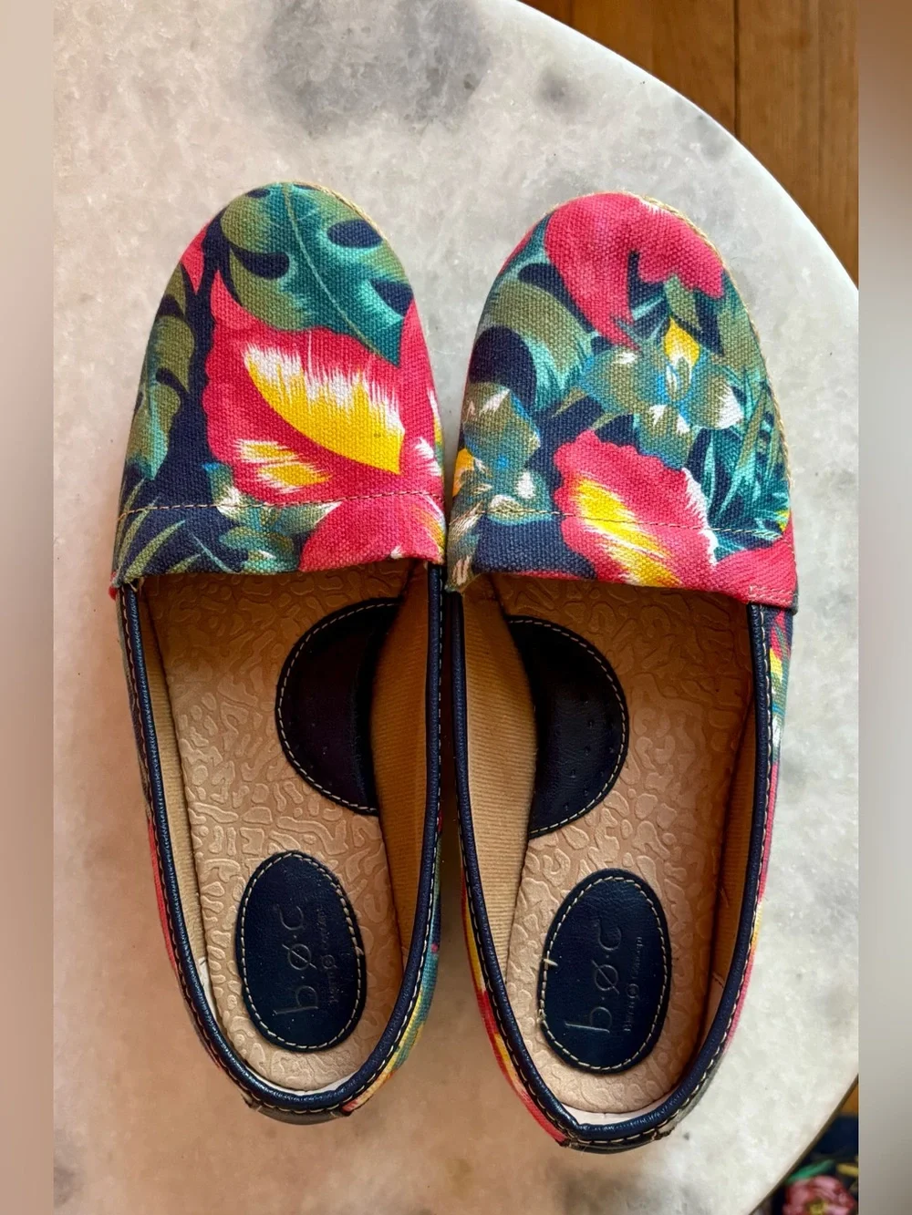 B.O.C Floral Canvas Espadrille Flats - Like New